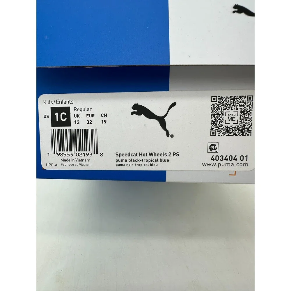 Puma Speedcat Hot Wheels Kids Size 1C Black Athletic Shoes 403404 01